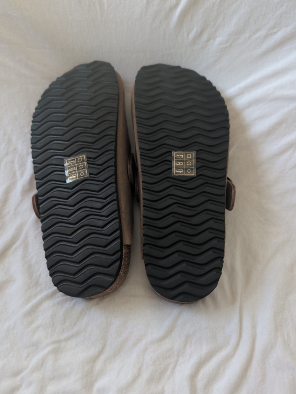Quince Taupe Suede Adjustable Buckle Slide Mules - Picture 3 of 4